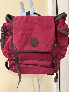 Hard Rock Cafe Burgundy Canvas Rucksack Backpack -